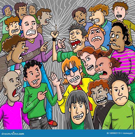 angry cartoon people|angry crowd background cartoon artwork.